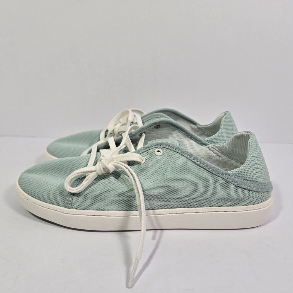 Olukai Pehuea Li‎ Womens Size 9.5 Lace Up Sneakers Shoes Mint Light Teal White